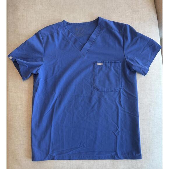 Men’s FIGS Leon Scrub Top Denim Blue Size Medium - Picture 2 of 4